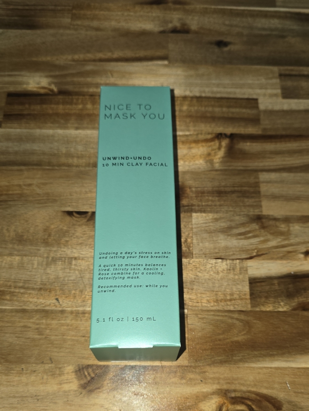 Nice to Mask You Unwind + Undo 10 Min Clay Facial with Kaolin Clay & Rose New